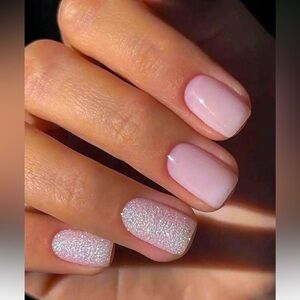 Baby Pink Glitter Accent Press-On Nails NEW 🏷️